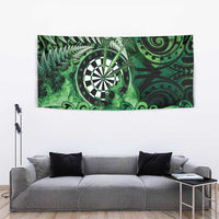 New Zealand Darts Tapestry Maori Koru Dartboard Green Flame