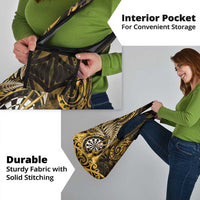 New Zealand Darts Grocery Bag Maori Koru Dartboard Gold Flame