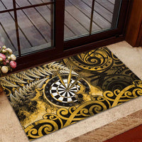 New Zealand Darts Rubber Doormat Maori Koru Dartboard Gold Flame LT05 - Polynesian Pride