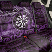 New Zealand Darts Back Car Seat Cover Maori Koru Dartboard Purple Flame