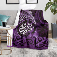 New Zealand Darts Blanket Maori Koru Dartboard Purple Flame