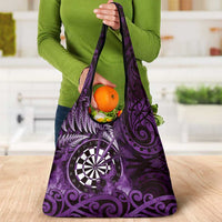 New Zealand Darts Grocery Bag Maori Koru Dartboard Purple Flame