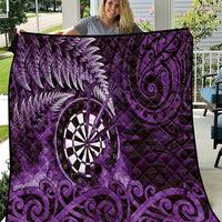 New Zealand Darts Quilt Maori Koru Dartboard Purple Flame