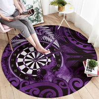 New Zealand Darts Round Carpet Maori Koru Dartboard Purple Flame