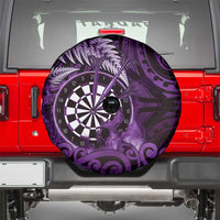New Zealand Darts Spare Tire Cover Maori Koru Dartboard Purple Flame