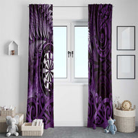 New Zealand Darts Window Curtain Maori Koru Dartboard Purple Flame