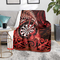 New Zealand Darts Blanket Maori Koru Dartboard Red Flame