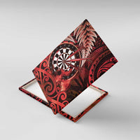New Zealand Darts Canvas Wall Art Maori Koru Dartboard Red Flame