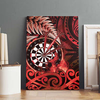 New Zealand Darts Canvas Wall Art Maori Koru Dartboard Red Flame