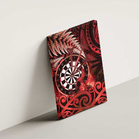 New Zealand Darts Canvas Wall Art Maori Koru Dartboard Red Flame