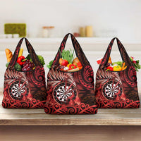 New Zealand Darts Grocery Bag Maori Koru Dartboard Red Flame