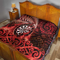 New Zealand Darts Quilt Maori Koru Dartboard Red Flame