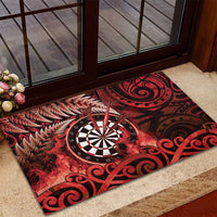 New Zealand Darts Rubber Doormat Maori Koru Dartboard Red Flame