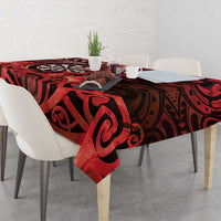 New Zealand Darts Tablecloth Maori Koru Dartboard Red Flame