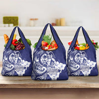 Guam Chief Quipuha Grocery Bag Polynesian Pattern With Guasali Flowers