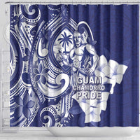 Guam Chief Quipuha Shower Curtain Polynesian Pattern With Guasali Flowers