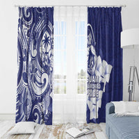 Guam Chief Quipuha Window Curtain Polynesian Pattern With Guasali Flowers