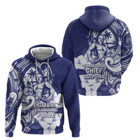 Guam Chief Quipuha Zip Hoodie Polynesian Pattern With Guasali Flowers
