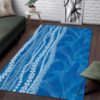 Hawaii Prince Kuhio Area Rug Blue Hawaiian Lau Maia With Leis LT05 Blue - Polynesian Pride