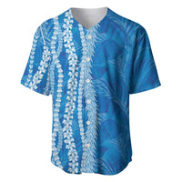 Hawaii Prince Kuhio Baseball Jersey Blue Hawaiian Lau Maia With Leis LT05 Blue - Polynesian Pride