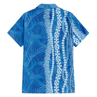 Hawaii Prince Kuhio Family Matching Summer Maxi Dress and Hawaiian Shirt Blue Hawaiian Lau Maia With Leis