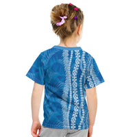 Hawaii Prince Kuhio Kid T Shirt Blue Hawaiian Lau Maia With Leis LT05 - Polynesian Pride