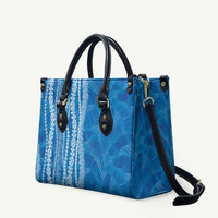 Hawaii Prince Kuhio Leather Bag Blue Hawaiian Lau Maia With Leis LT05 Blue - Polynesian Pride