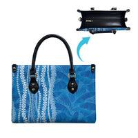 Hawaii Prince Kuhio Leather Bag Blue Hawaiian Lau Maia With Leis LT05 - Polynesian Pride