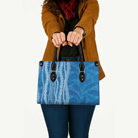 Hawaii Prince Kuhio Leather Bag Blue Hawaiian Lau Maia With Leis LT05 - Polynesian Pride
