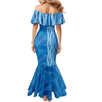 Hawaii Prince Kuhio Mermaid Dress Blue Hawaiian Lau Maia With Leis LT05 - Polynesian Pride