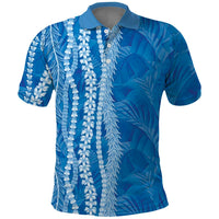 Hawaii Prince Kuhio Polo Shirt Blue Hawaiian Lau Maia With Leis LT05 Blue - Polynesian Pride