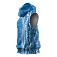 Hawaii Prince Kuhio Sleeveless Hoodie Blue Hawaiian Lau Maia With Leis LT05 - Polynesian Pride