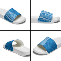 Hawaii Prince Kuhio Slide Sandals Blue Hawaiian Lau Maia With Leis LT05 - Polynesian Pride