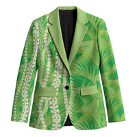 Hawaii Prince Kuhio Blazer Lime Green Hawaiian Lau Maia With Leis LT05 Unisex Green - Polynesian Pride