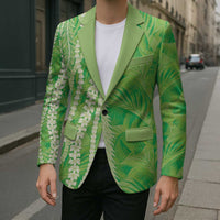 Hawaii Prince Kuhio Blazer Lime Green Hawaiian Lau Maia With Leis LT05 - Polynesian Pride