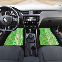 Hawaii Prince Kuhio Car Mats Lime Green Hawaiian Lau Maia With Leis LT05 Set 2pcs - Front Green - Polynesian Pride