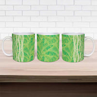 Hawaii Prince Kuhio Ceramic Mug Lime Green Hawaiian Lau Maia With Leis LT05 - Polynesian Pride