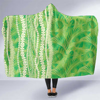 Hawaii Prince Kuhio Hooded Blanket Lime Green Hawaiian Lau Maia With Leis LT05 One Size Green - Polynesian Pride