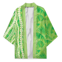 Hawaii Prince Kuhio Kimono Lime Green Hawaiian Lau Maia With Leis LT05 Unisex Green - Polynesian Pride