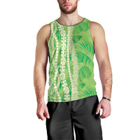Hawaii Prince Kuhio Men Tank Top Lime Green Hawaiian Lau Maia With Leis LT05 - Polynesian Pride