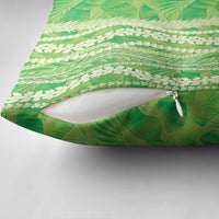 Hawaii Prince Kuhio Pillow Cover Lime Green Hawaiian Lau Maia With Leis LT05 - Polynesian Pride
