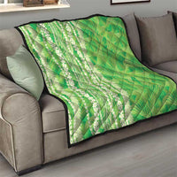 Hawaii Prince Kuhio Quilt Lime Green Hawaiian Lau Maia With Leis LT05 - Polynesian Pride