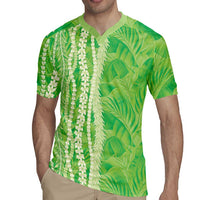 Hawaii Prince Kuhio Rugby Jersey Lime Green Hawaiian Lau Maia With Leis LT05 - Polynesian Pride