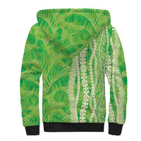 Hawaii Prince Kuhio Sherpa Hoodie Lime Green Hawaiian Lau Maia With Leis