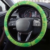 Hawaii Prince Kuhio Steering Wheel Cover Lime Green Hawaiian Lau Maia With Leis LT05 - Polynesian Pride