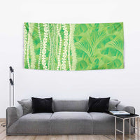 Hawaii Prince Kuhio Tapestry Lime Green Hawaiian Lau Maia With Leis LT05 - Polynesian Pride