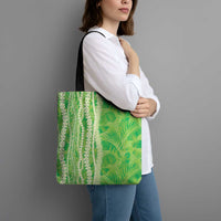 Hawaii Prince Kuhio Tote Bag Lime Green Hawaiian Lau Maia With Leis LT05 - Polynesian Pride