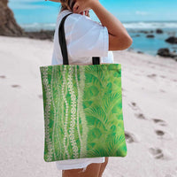 Hawaii Prince Kuhio Tote Bag Lime Green Hawaiian Lau Maia With Leis LT05 - Polynesian Pride