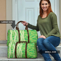 Hawaii Prince Kuhio Travel Bag Lime Green Hawaiian Lau Maia With Leis LT05 - Polynesian Pride