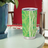 Hawaii Prince Kuhio Tumbler Cup Lime Green Hawaiian Lau Maia With Leis LT05 - Polynesian Pride
